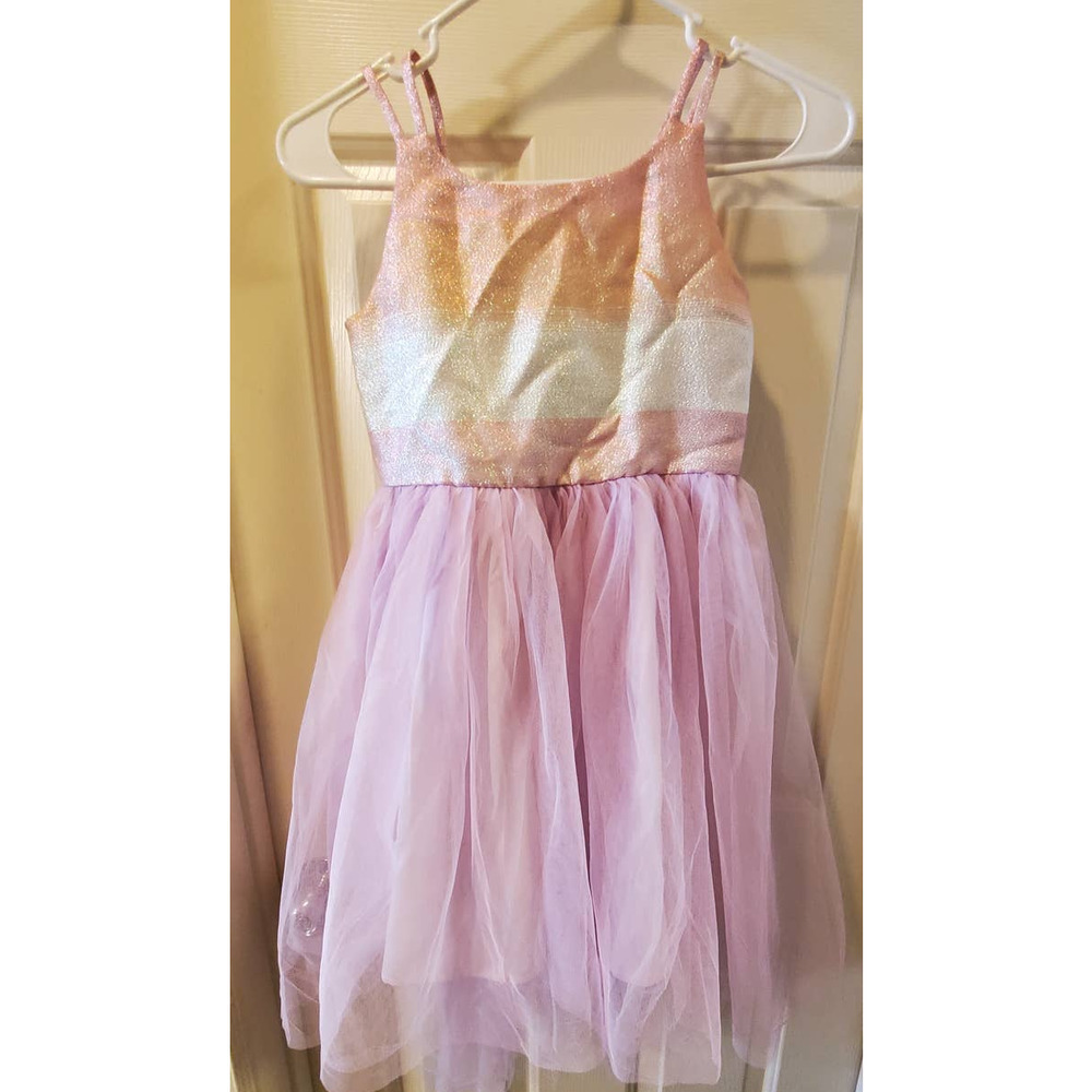 Cat & Jack Girls' Purple Pink and Gold Gown - Size 7-8
